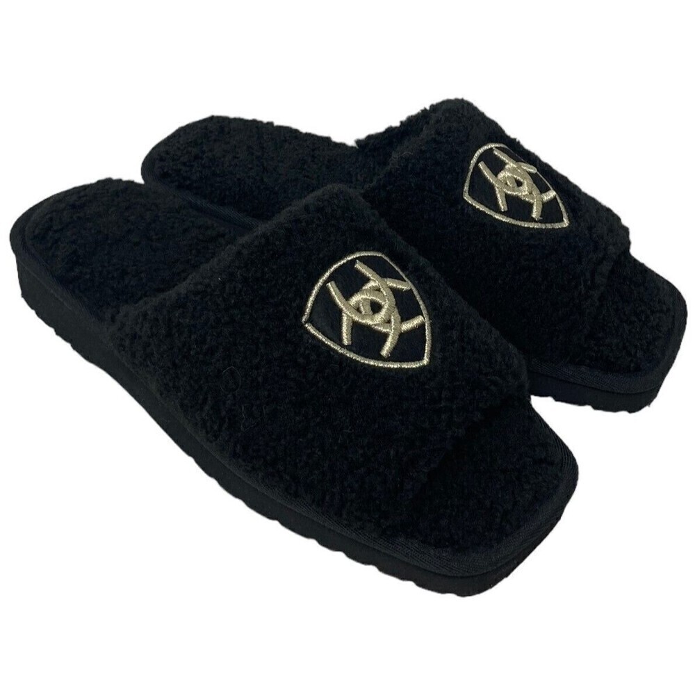 NWOT Ariat Black Fleece Slide Slippers